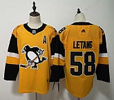Penguins 58 Kris Letang Gold Alternate Adidas Jersey,baseball caps,new era cap wholesale,wholesale hats